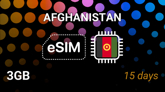 eSIM Afghanistan: 3GB Internet, 15 Days, Etisalat 3G Tariff
