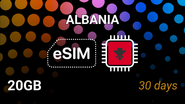 eSIM Albania: 20GB Internet, 30 Days, Vodafone 4G Tariff