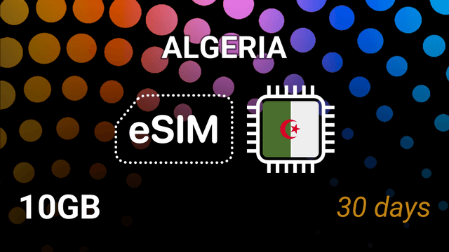 eSIM Algeria: 10GB Internet, 30 Days, Mobilis & Ooredoo