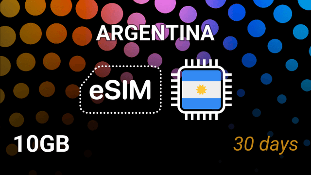 eSIM Argentina: 10GB Internet Plan, 30 Days, Claro & Movistar