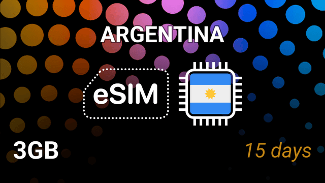 Argentina eSIM: 3GB for 15 Days – Claro & Movistar Internet