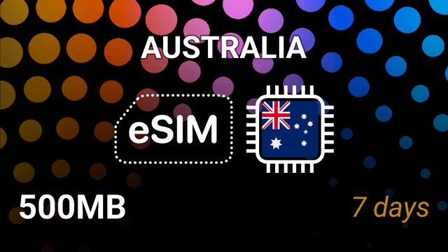 eSIM Australia: 500MB for 7 Days – Optus & Vodafone Plans