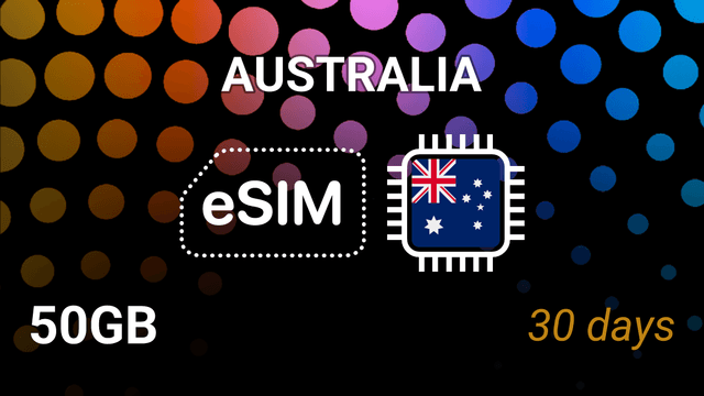 eSIM Australia: 50GB Internet, 30 Days, Optus & Vodafone