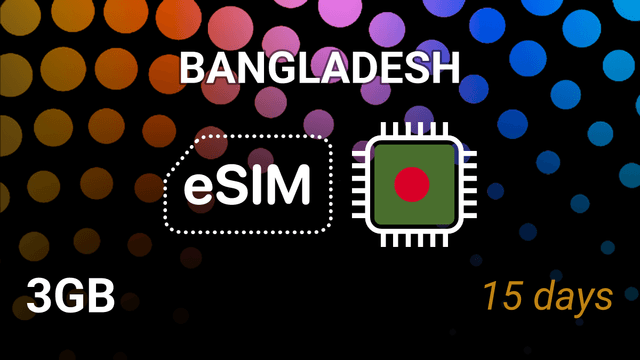 eSIM Bangladesh: 3GB Internet Plan, 15 Days, Grameenphone 4G