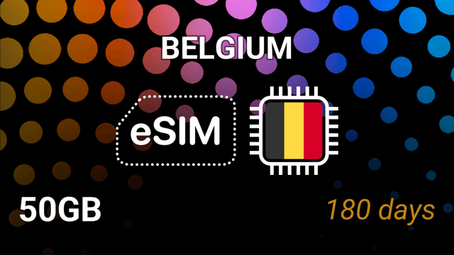 eSIM Belgium: 50GB for 180 Days – Base, Orange, Proximus