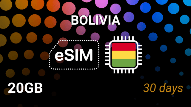 eSIM Bolivia: 20GB Internet Plan, 30 Days, Tigo 5G