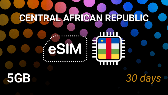 eSIM Central African Republic: 5GB Internet, 30 Days, Orange 5G