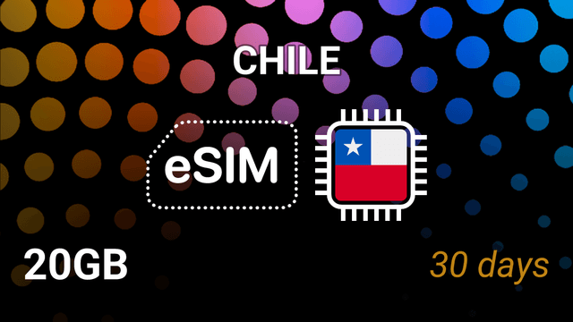 eSIM Chile: 20GB Internet, 30 Days, WOM, entel, movistar
