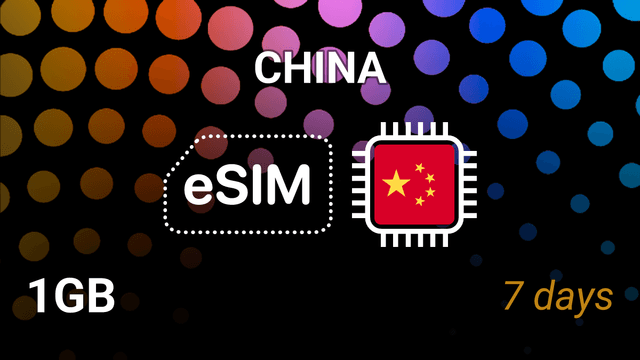 eSIM China: 1GB for 7 Days – China Mobile, Unicom, Telecom