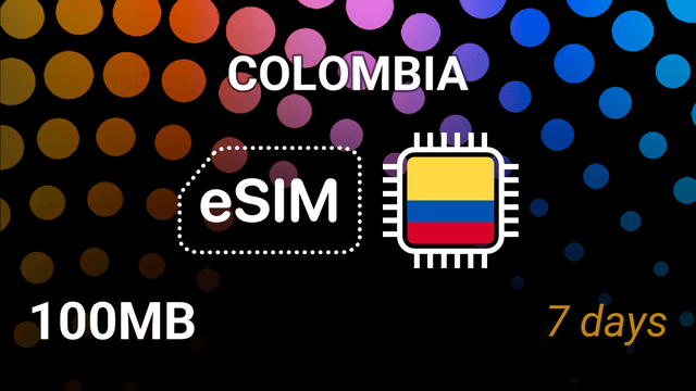 eSIM Colombia: 100MB Internet Plan, 7 Days, Movistar 5G