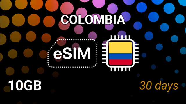 eSIM Colombia: 10GB Internet, 30 Days, Movistar 5G Tariff