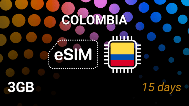 eSIM Colombia: 3GB Internet Plan, 15 Days, Movistar 5G