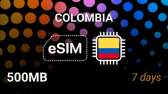 eSIM Colombia: 500MB Internet, 7 Days, Movistar 5G Tariff
