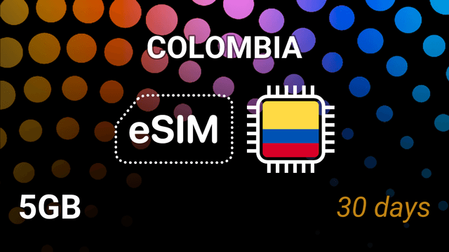 eSIM Colombia: 5GB Internet Plan, 30 Days, Movistar 5G