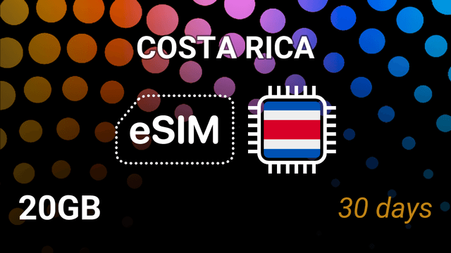 Costa Rica eSIM: 20GB Internet, 30 Days, Claro & movistar
