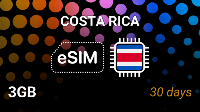 eSIM Costa Rica: 3GB Internet, 30 Days, Claro & Movistar