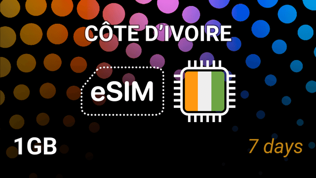 eSIM Côte d’Ivoire: 1GB Internet, 7 Days, Orange 5G