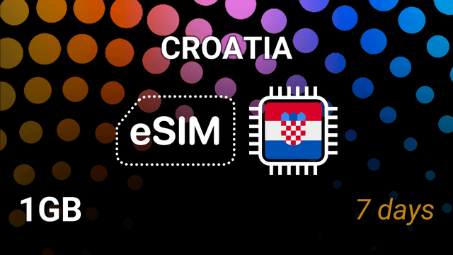 eSIM Croatia: 1GB for 7 Days – A1 & Tele2 Mobile Internet