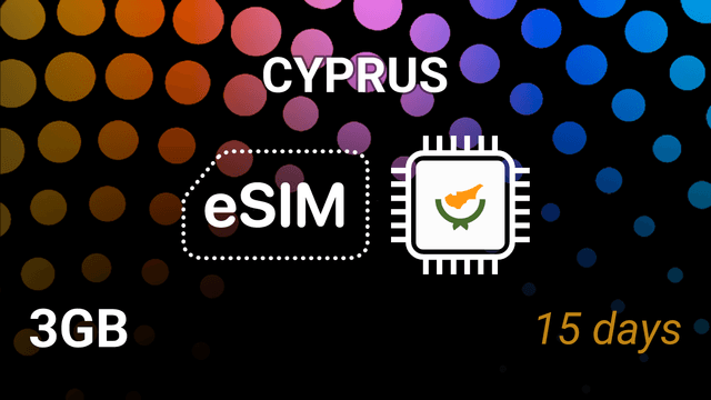 eSIM Cyprus: 3GB Internet, 15 Days, Epic, PrimeTel, Vodafone