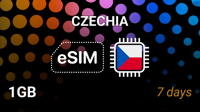 eSIM Czechia: 1GB for 7 Days – O2 & Vodafone Internet Plan
