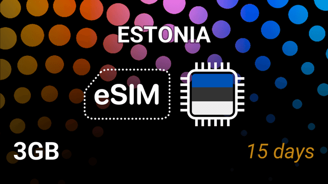 eSIM Estonia: 3GB Internet, 15 Days, Elisa, Tele2, Telia