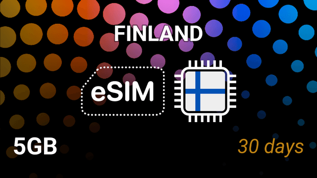 eSIM Finland: 5GB Internet, 30 Days, DNA, Elisa, Telia