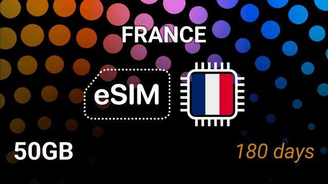 eSIM France: 50GB for 180 Days – Bouygues, Free, SFR, 5G