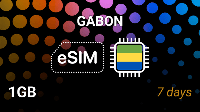 eSIM Gabon: 1GB Internet Plan, 7 Days, Airtel 5G, Top Up