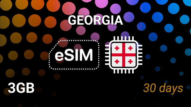 eSIM Georgia: 3GB Internet, 30 Days, Beeline, Cellfie, Geocell