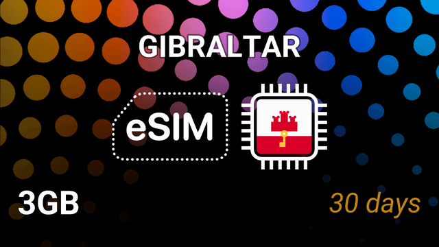 eSIM Gibraltar: 3GB Internet, 30 Days, GibTel 5G Tariff