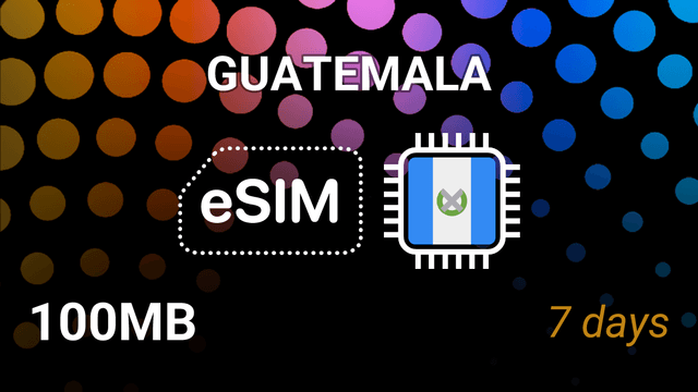 eSIM Guatemala: 100MB for 7 Days – Claro, Tigo, movistar