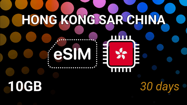 eSIM Hong Kong: 10GB Internet Plan, 30 Days, csl 5G