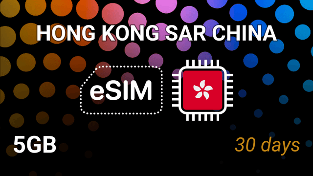 eSIM Hong Kong: 5GB Internet Plan, 30 Days, csl 5G