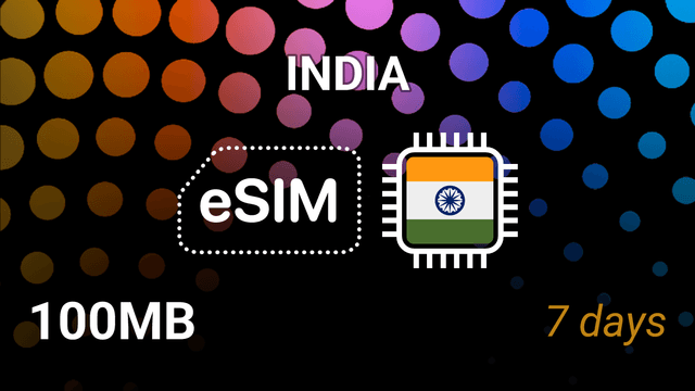 India eSIM: 100MB for 7 Days – AirTel 5G, Jio 4G Internet