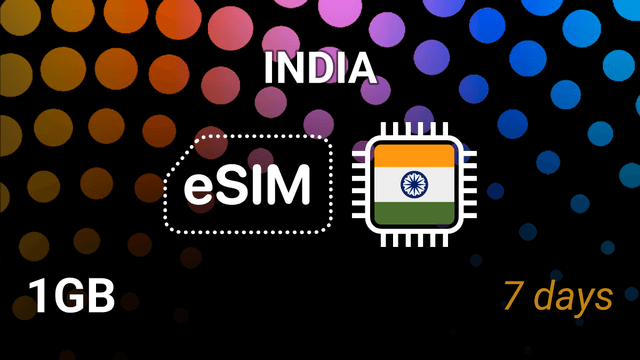 India eSIM – 1GB for 7 Days | AirTel & Jio Mobile Internet