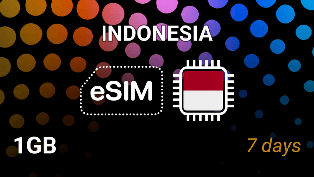 eSIM Indonesia: 1GB Internet, 7 Days, Telkomsel 5G, Top Up