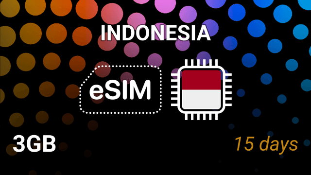 eSIM Indonesia: 3GB Internet, 15 Days, Telkomsel 5G, Top Up