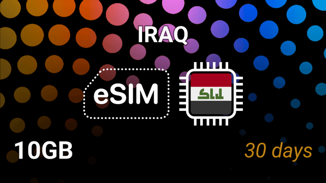 eSIM Iraq: 10GB Internet, 30 Days, Korek & Zain 5G Plans