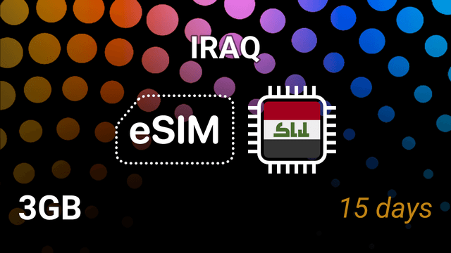 eSIM Iraq: 3GB Internet Plan, 15 Days, Korek & Zain Networks