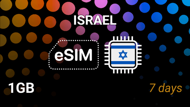 eSIM Israel: 1GB for 7 Days – Cellcom, Hot Mobile, Pelephone