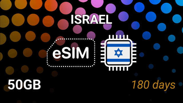 eSIM Israel 50GB – 180 Days | Cellcom, Hot Mobile, Pelephone