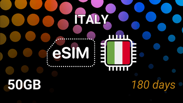 eSIM Italy: 50GB for 180 Days – Iliad, Vodafone, Wind, 5G