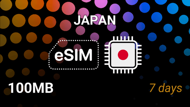 Japan eSIM – 100MB for 7 Days | KDDI, NTT docomo, SoftBank