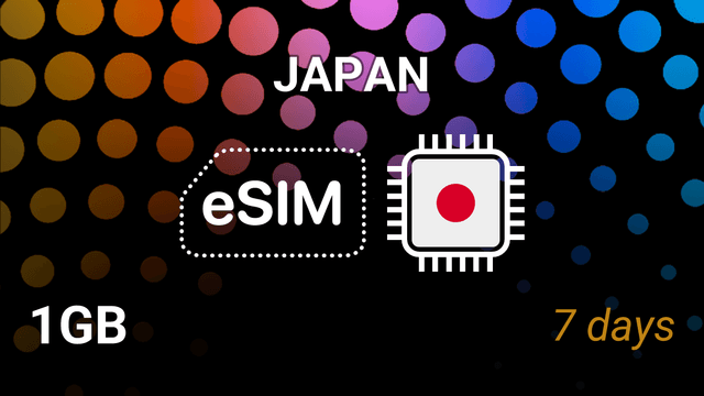 Japan eSIM: 1GB for 7 Days – KDDI, NTT docomo, SoftBank