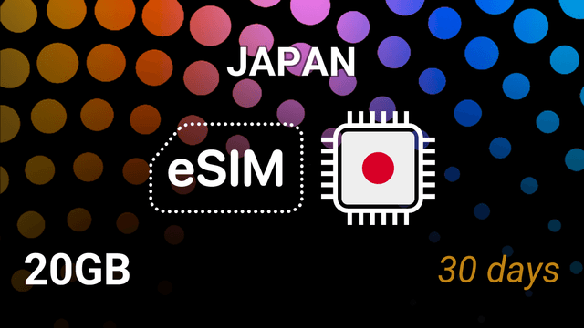 Japan eSIM: 20GB for 30 Days – KDDI, NTT docomo, SoftBank