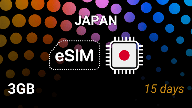 Japan eSIM: 3GB for 15 Days – KDDI, NTT docomo, SoftBank