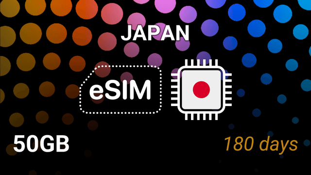 Japan eSIM 50GB – 180 Days | 5G Internet, KDDI, NTT docomo, SoftBank