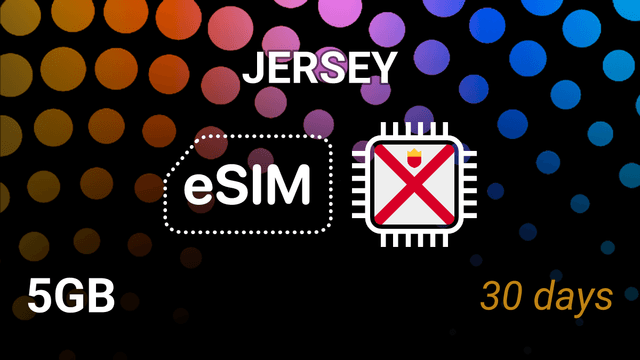 Jersey eSIM – 5GB Mobile Internet, 30 Days, JT 5G