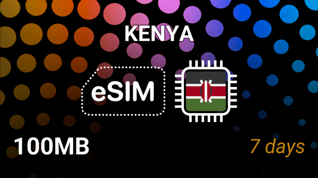 Kenya eSIM: 100MB Internet, 7 Days, Airtel 4G, Top Up