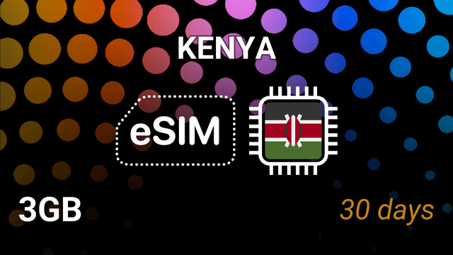 Kenya eSIM: 3GB Mobile Internet, 30 Days, Airtel 4G